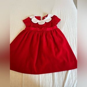 Florence Eiseman Velvet Red Dress with Scalloped Collar